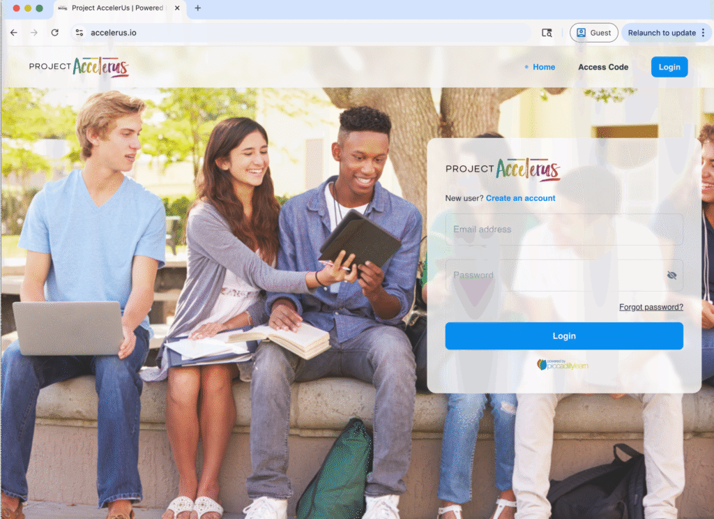 Project AccelerUs Platform Login